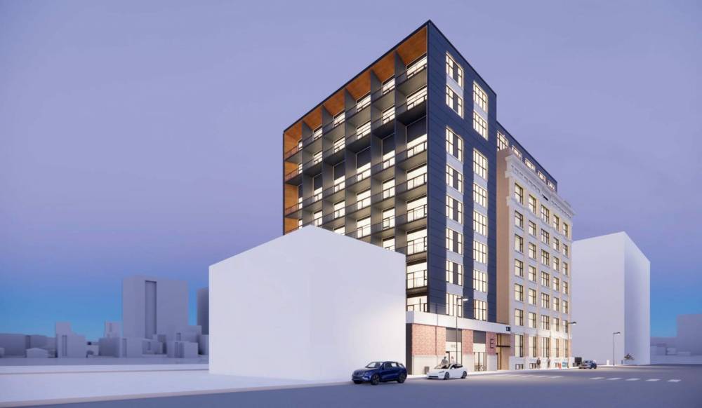 Space2Developers
Two floors will be added to the existing structure for the East Block Lofts redevelopment, creating 93 units in the historic building. A new attached building will house 55 suites with balconies.