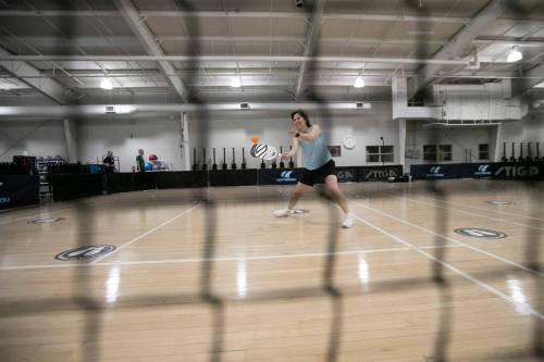 BROOK JONES / WINNIPEG FREE PRESS
                                Sandra Webber, an associate professor of physical therapy at the University of Manitoba, is a lead reseacher on a study into the benefits of single and doubles pickleball for older adults.