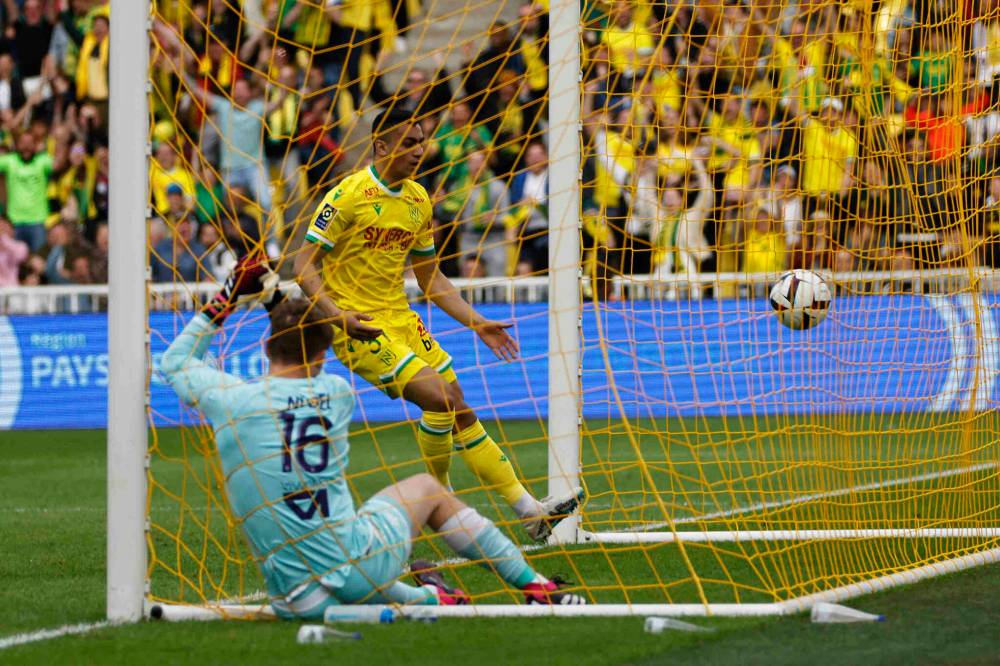 Jeremias Gonzalez / The Associated Press files
                                Nantes’ Mostafa Mohamed scores his side’s opening goal during French League One action against Monaco.