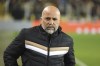 Sevilla's head coach Jorge Sampaoli arrives for the Europa League round of 16 second leg soccer match between Fenerbahce and Sevilla at Sukru Saracoglu stadium in Istanbul, Turkey, Thursday, March 16, 2023. (AP Photo)
