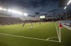 Toronto FC's Jonathan Osorio crosses the ball into the box as fans watch under the lights of BMO Field during second half MLS action against, Nashville SC in Toronto on Sunday, August 1, 2021. THE CANADIAN PRESS/Chris Young