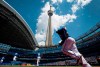 Members of the Toronto Blue Jays take to the field before MLB action against the Oakland Athletics in Toronto on Saturday, May 24, 2014. THE CANADIAN PRESS/Darren Calabrese