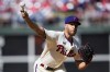 Philadelphia Phillies' Zack Wheeler pitches during the first inning of a baseball game against the Miami Marlins, Wednesday, April 12, 2023, in Philadelphia. (AP Photo/Matt Rourke)