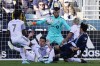 Philadelphia Union's Julian Carranza, right, tries to get a shot past Toronto FC keeper Quentin Westberg, centre, during the first half of an MLS soccer match, Sunday, Oct. 9, 2022, in Chester, Pa. Toronto FC will get another look at Westberg on Saturday, this time in Atlanta United colours. THE CANADIAN PRESS/AP/Matt Slocum
