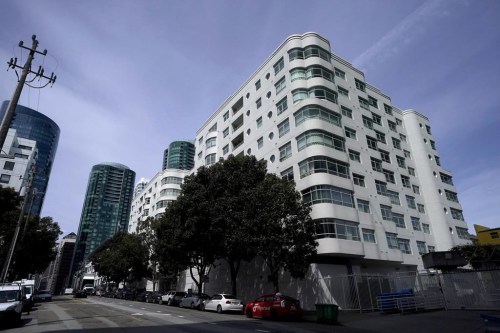 The building where a technology executive was fatally stabbed outside of is shown in San Francisco, Thursday, April 6, 2023. Details of how tech executive Bob Lee came to be fatally stabbed in downtown San Francisco early Tuesday were scarce as friends and family continued to mourn the man they called brilliant, kind and unlike others in the industry. (AP Photo/Jeff Chiu)