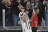 Juventus' Federico Gatti celebrates after scoring to 1-0 during the quarter-final first leg Europa League match between Juventus FC and Sporting Lisbona at the Juventus Stadium in Turin, Italy, Thursday April 13, 2023. (Fabio Ferrari/LaPresse via AP)