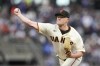 San Francisco Giants pitcher Logan Webb works against the Los Angeles Dodgers during the first inning of a baseball game in San Francisco, Monday, April 10, 2023. (AP Photo/Jeff Chiu)
