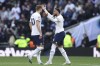 Tottenham's Arnaut Danjuma, right, celebrates with teammate Harry Kane after scoring his side's 2nd goal during the English Premier League soccer match between Tottenham Hotspur and Bournemouth at Tottenham Hotspur Stadium, in London, England, Saturday, April 15, 2023. (AP Photo/Ian Walton)