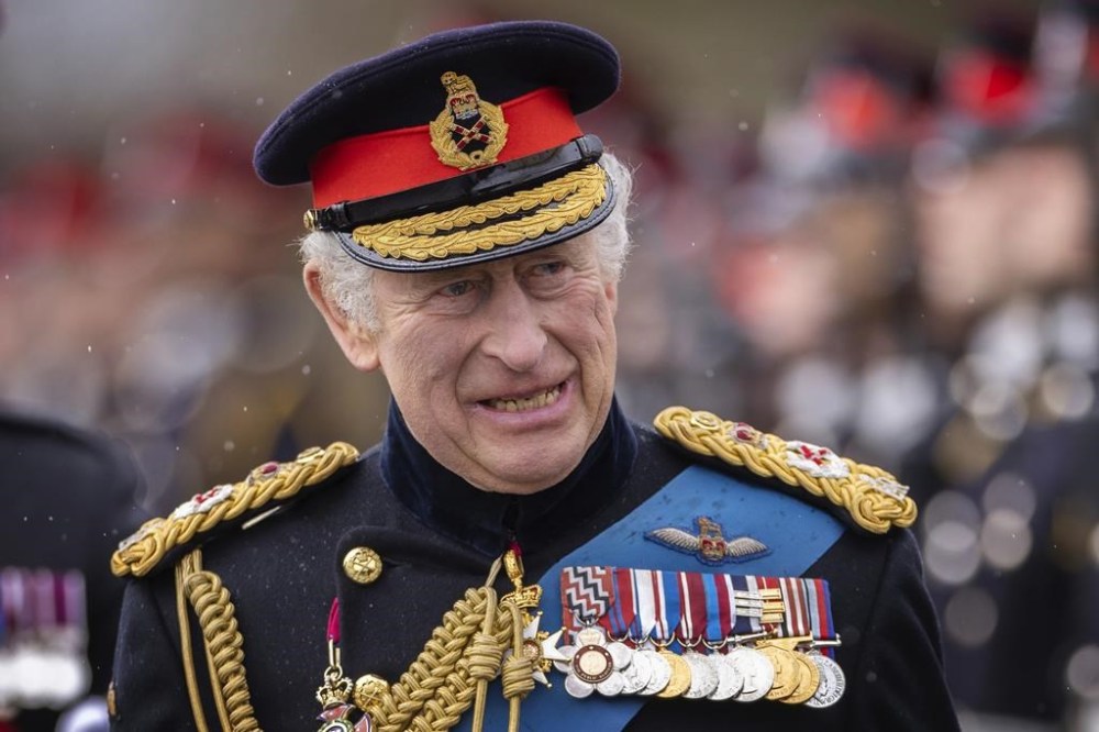 Britain's King Charles III inspects the 200th Sovereign's parade at Royal Military Academy Sandhurst, in Camberley, England, Friday, April 14, 2023. Nova Scotia will mark the coronation of King Charles III with a series of events in Halifax that include a garden party, a flag-raising ceremony and the unveiling of the King's portrait. THE CANADIAN PRESS/Dan Kitwood/Pool Photo via AP