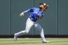 Toronto blue Jays center fielder Nathan Lukes catches a fly ball for an out during a spring training baseball game against the Atlanta Braves at CoolToday Park, in North Port, Fla., Monday March 28, 2022. THE CANADIAN PRESS/AP-Steve Helber