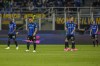 Inter Milan players react after Monza's Luca Caldirola scoring his side's opening goal during the Serie A soccer match between Inter Milan and Monza at the San Siro Stadium, in Milan, Italy, Saturday, April 15, 2023. (AP Photo/Antonio Calanni)