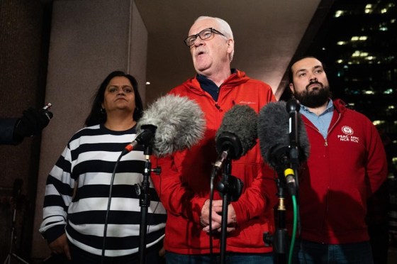 Public Service Alliance of Canada (PSAC) National President Chris Aylward speaks during a news conference following bargaining talks in Ottawa, on Tuesday. (Spencer Colby / The Canadian Press)
