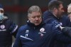 FILE - Crawley Town's head coach John Yems, seen after the English FA Cup third round soccer match between Crawley Town and Leeds United at Broadfield Stadium in Crawley, England, on Jan. 10, 2021. Yems, the former manager of fourth-tier club Crawley Town, had a ban for using discriminatory language toward his players increased to three years on Wednesday April 19, 2023 following an appeal by the Football Association. (AP Photo/Ian Walton, File)