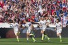 United States players (left to right) Morgan Brian (14), Carli Lloyd (10), Lauren Holiday (12) and Ali Krieger (11) celebrate Lloyd's second goal against Japan during first half final game soccer action at the FIFA Women's World Cup in Vancouver on Sunday, July 5, 2015. Canada Soccer says it was not consulted about the joint bid by the U.S. and Mexico to host the 2027 Women's World Cup. THE CANADIAN PRESS/Jonathan Hayward