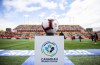 The game ball sits on a pedestal ahead of the soccer match of the Canadian Premier League between Forge FC of Hamilton and York 9 in Hamilton, Ont., Saturday, April 27, 2019.&nbsp; THE CANADIAN PRESS/Aaron Lynett
