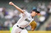 Seattle Mariners starting pitcher George Kirby throws to a St. Louis Cardinals batter during the first inning of a baseball game Friday, April 21, 2023, in Seattle. (AP Photo/Caean Couto)