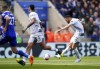 Wolverhampton Wanderers' Matheus Cunha scores their side's first goal of the game during the English Premier League soccer match between Wolverhampton Wanderers and Leicester City at the King Power Stadium in Leicester, Saturday April 22, 2023. (Tim Goode/PA via AP)