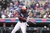 Minnesota Twins' Byron Buxton (25) strikes out during the first inning of a baseball game against the Washington Nationals, Saturday, April 22, 2023, in Minneapolis. (AP Photo/Stacy Bengs)