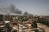 Smoke is seen in Khartoum, Sudan, Saturday, April 22, 2023. Ottawa says it's working on ways to try evacuating Canadians out of Sudan, and is asking them to register with Global Affairs Canada. THE CANADIAN PRESS/AP, Marwan Ali