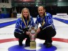 Jennifer Jones and Brent Laing pose with their gold medals and the Canadian Mixed Doubles Curling Championship trophy in Sudbury, Ont., in a March 26, 2023, handout photo. THE CANADIAN PRESS/HO-Curling Canada, Duncan Bell, *MANDATORY CREDIT*
