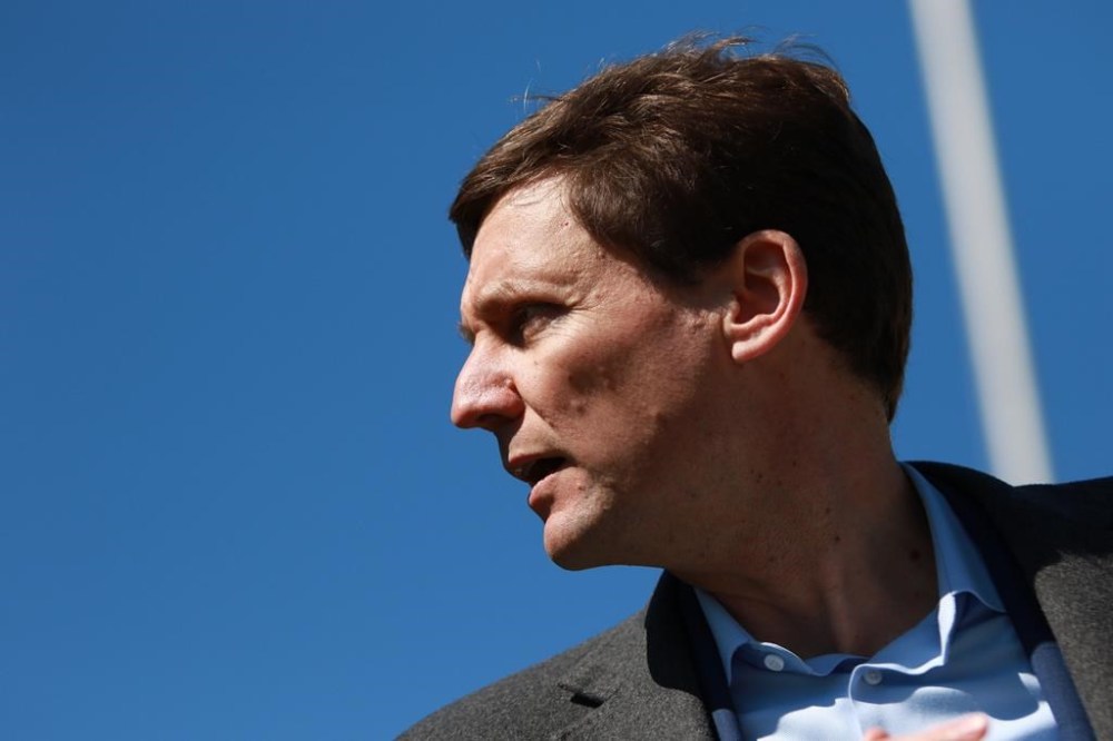 Premier David Eby speaks about violent crime during a press conference in front of the Provincial Court of British Columbia in Nanaimo, B.C., Wednesday, April 12, 2023. A snapshot of bail hearings in British Columbia shows only about a quarter of repeat offenders were kept in custody until their trial for violent offences.THE CANADIAN PRESS/Chad Hipolito