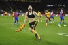 Wolverhampton Wanderers' Ruben Neves celebrates scoring their side's second goal of the game from a penalty during the English Premier League soccer match between Wolverhampton Wanderer's and Crystal Palace at Molineux Stadium, Wolverhampton, England, Tuesday, April 25, 2023. (David Davies/PA via AP)