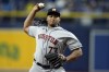 Houston Astros starting pitcher Luis Garcia delivers to the Tampa Bay Rays during the first inning of a baseball game Tuesday, April 25, 2023, in St. Petersburg, Fla. (AP Photo/Chris O'Meara)