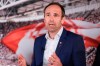 Alexander Jobst, Chairman of the Board of Fortuna Dusseldorf, presents the club's strategic realignment, in Duesseldorf, Germany, Wednaesday, April 26, 2023. German soccer club Fortuna Düsseldorf is planning to let fans attend its games for free. Düsseldorf, which currently plays in the second division, announced plans Wednesday for its “Fortuna for all” scheme that will grant free entry to league games starting on a test basis for at least three as-yet undetermined league games next season. (Oliver Berg/dpa via AP)