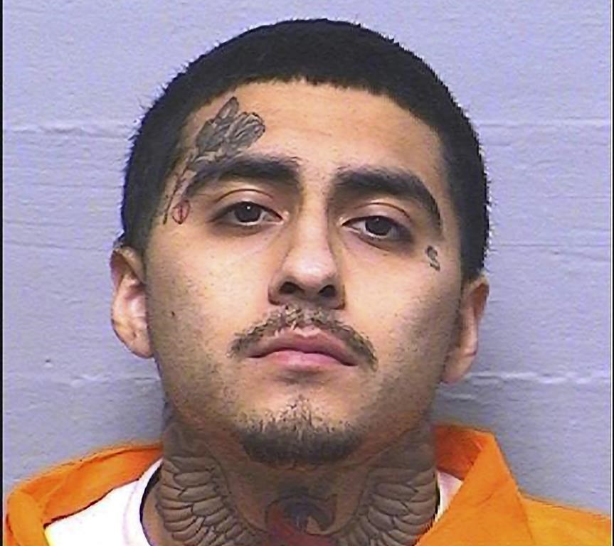 This March 30, 3023, photo provided by The California Department of Corrections and Rehabilitation shows inmate Jaime Brugada Valdez also know as MoneySign Suede. Authorities and his lawyer say the rapper has died after being stabbed in a shower at a California prison. The 22-year-old rapper, of Huntington Park, was found in the shower area of the Correctional Training Facility in Soledad on Tuesday, April 25, 2023 and died at a prison medical facility. (The California Department of Corrections and Rehabilitation via AP) =
