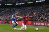 Manchester United's Wout Weghorst appeals for a foul after being pushed over during the English FA Cup semifinal soccer match between Brighton and Hove Albion and Manchester United at Wembley Stadium in London, Sunday, April 23, 2023. (AP Photo/Alastair Grant)