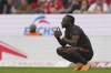 Bayern's Sadio Mane reacts after scoring a goal that was disallowed for offside during the German Bundesliga soccer match between 1. FSV Mainz 05 and FC Bayern Munich at the Mewa Arena in Mainz, Germany, Saturday, April 22, 2023. (AP Photo/Matthias Schrader)