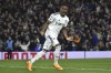 Leeds United's Luis Sinisterra celebrates after scoring his side's opening goal during the English Premier League soccer match between Leeds United and Liverpool at Elland Road in Leeds, England, Monday, April 17, 2023. (AP Photo/Rui Vieira)