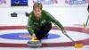 Team Saskatchewan skip Sherry Anderson makes a shot against Team Alberta at the Scotties Tournament of Hearts in Calgary, Alta., Saturday, Feb. 27, 2021.THE CANADIAN PRESS/Jeff McIntosh