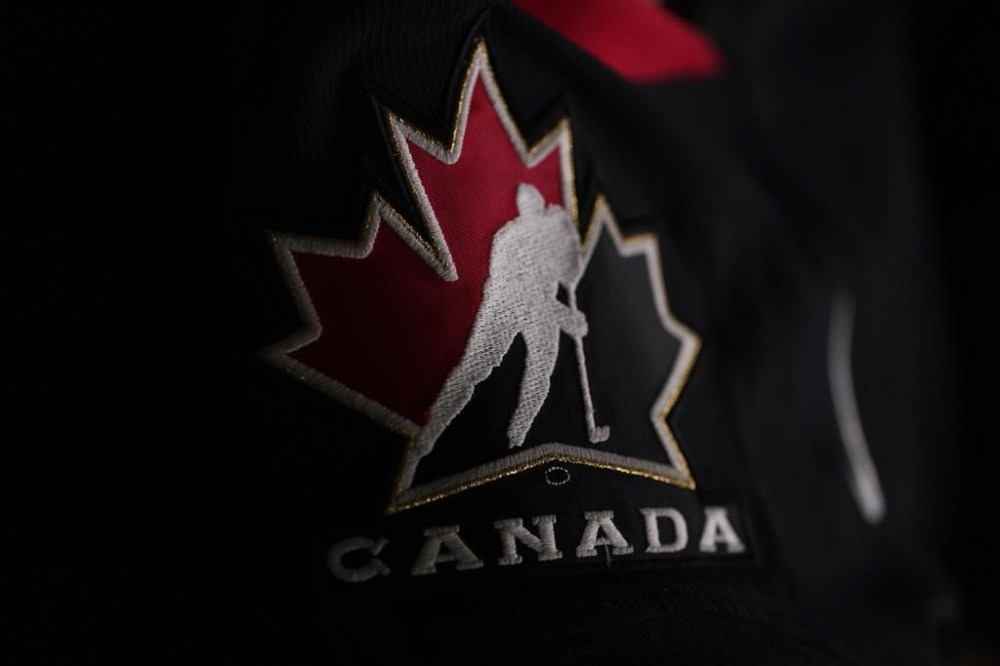 The Hockey Canada crest is seen on a fan’s jersey during the IIHF World Junior Hockey Championship in Halifax on Monday, Jan. 2, 2023. Macklin Celebrini scored the game-winning goal 7:51 into overtime and Canada topped Slovakia 4-3 to earn bronze at the men's under-18 world hockey championship on Sunday. THE CANADIAN PRESS/Darren Calabrese