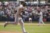 San Francisco Giants' Mitch Haniger rounds the bases after hitting a home run during the third inning of a baseball game against the San Diego Padres, Sunday, April 30, 2023, in Mexico City. (AP Photo/Fernando Llano)