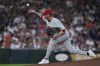 Philadelphia Phillies relief pitcher Connor Brogdon delivers during the fifth inning of a baseball game against the Houston Astros, Sunday, April 30, 2023, in Houston. (AP Photo/Kevin M. Cox)