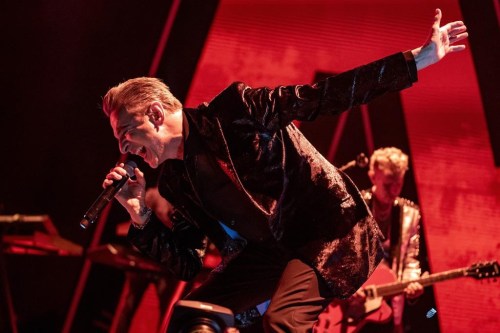 Dave Gahan of Depeche Mode performs on Wednesday, April 5, 2023, at the United Center in Chicago. (Photo by Rob Grabowski / Invision/AP)