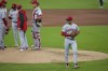 Cincinnati Reds starting pitcher Luke Weaver exits the baseball game during the fifth inning against the San Diego Padres, Monday, May 1, 2023, in San Diego. (AP Photo/Gregory Bull)