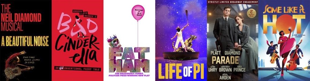 This combination of photos shows promotional art for, “A Beautiful Noise, The Neil Diamond Musical,