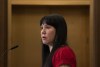 NDP MP for Winnipeg Centre Leah Gazan speaks during a news conference about the continued loss of missing and murdered Indigenous women, Tuesday, May 2, 2023 in Ottawa. THE CANADIAN PRESS/Adrian Wyld