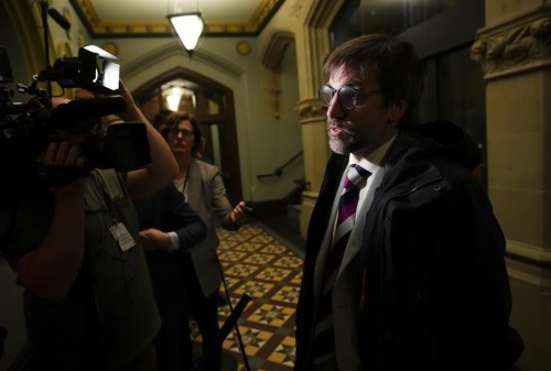 Minister of Environment and Climate Change Steven Guilbeault arrives to a cabinet meeting on Parliament Hill in Ottawa on Tuesday, May 2, 2023. The federal environment and climate change minister says recent comments from Saskatchewan Premier Scott Moe over an incoming emissions policy are irresponsible. THE CANADIAN PRESS/Sean Kilpatrick