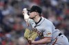 San Francisco Giants starting pitcher Logan Webb throws against the Houston Astros during the eighth inning of a baseball game Wednesday, May 3, 2023, in Houston. (AP Photo/David J. Phillip)