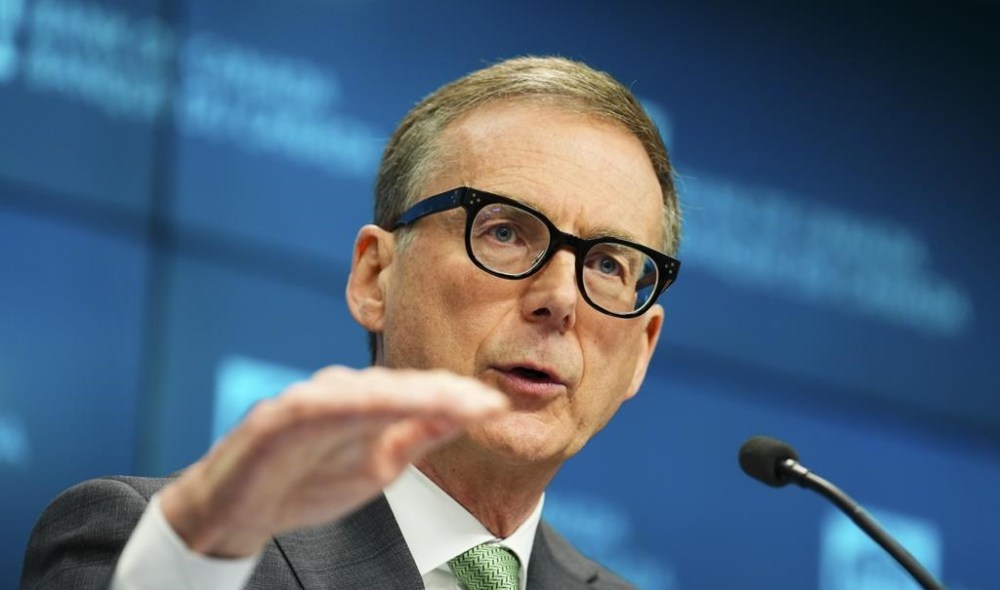 Tiff Macklem, Governor of the Bank of Canada, holds a press conference at the Bank of Canada in Ottawa on Wednesday, April 12, 2023. Macklem says the central bank is ready to step in if stress in the global banking system affects Canada, but emphasized it won’t back off from its inflation fight as it works to bring inflation down to its 2 per cent target. THE CANADIAN PRESS/Sean Kilpatrick