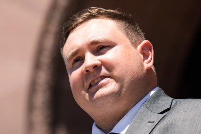 Minister of Citizenship and Multiculturalism, Michael Ford is sworn in at the swearing-in ceremony at Queen’s Park in Toronto on June 24, 2022. THE CANADIAN PRESS/Nathan Denette