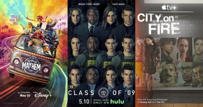 This combination of photos shows promotional art for 