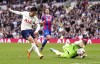 Tottenham Hotspur's Son Heung-min sees his shot saved by Crystal Palace goalkeeper Sam Johnstone during the Premier League match at the Tottenham Hotspur Stadium, London Saturday May 6, 2023. (John Walton/PA via AP)