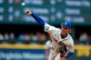 Seattle Mariners starting pitcher Bryce Miller throws against the Houston Astros during the second inning of a baseball game, Sunday, May 7, 2023, in Seattle. (AP Photo/John Froschauer)