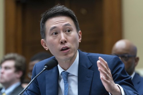 FILE - TikTok CEO Shou Zi Chew testifies during a hearing of the House Energy and Commerce Committee, on the platform's consumer privacy and data security practices and impact on children, Thursday, March 23, 2023, on Capitol Hill in Washington. Lawmakers introduced a raft of bills to either ban TikTok or make it easier to ban it after the March House hearing with Chew. (AP Photo/Jose Luis Magana, File)