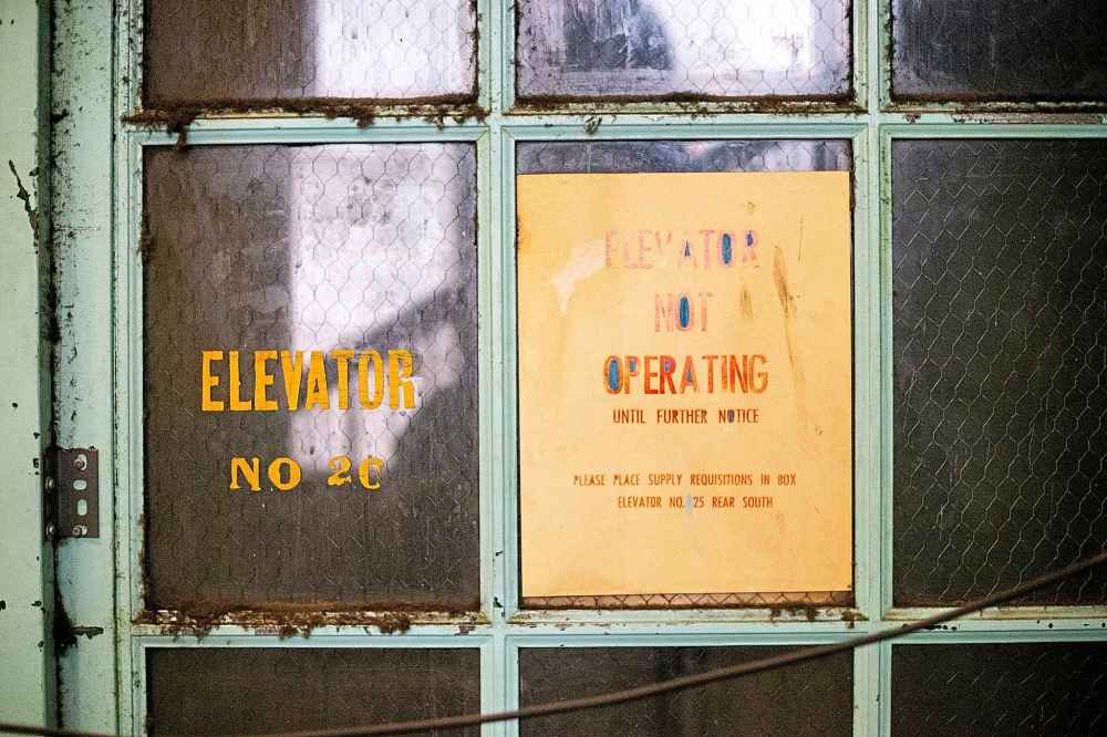 A freight elevator on the fourth floor.