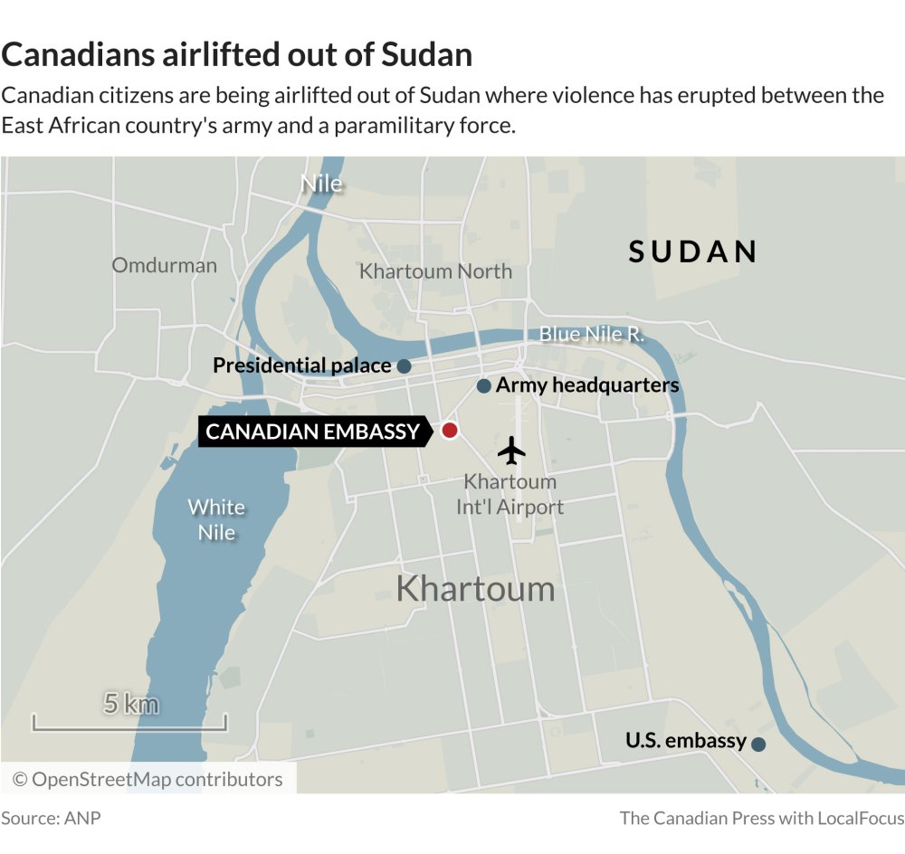 Defence Minister Anita Anand says the first Canadian evacuation flight from Sudan has taken off and additional evacuations are planned over the next few days. (The Canadian Press)